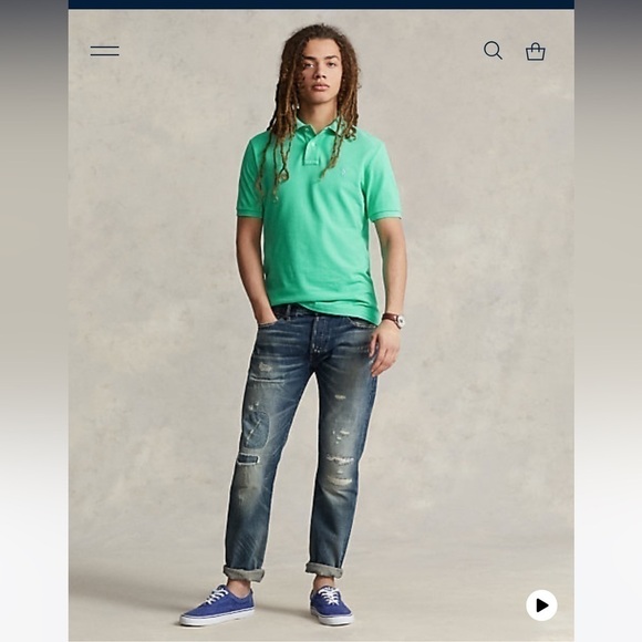 Polo by Ralph Lauren Green Polo Shirt with Traditional Collar - Picture 3 of 12